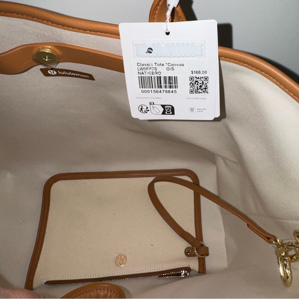 lululemon athletica Cream Canvas Tote with Tan Trim - Picture 6 of 6